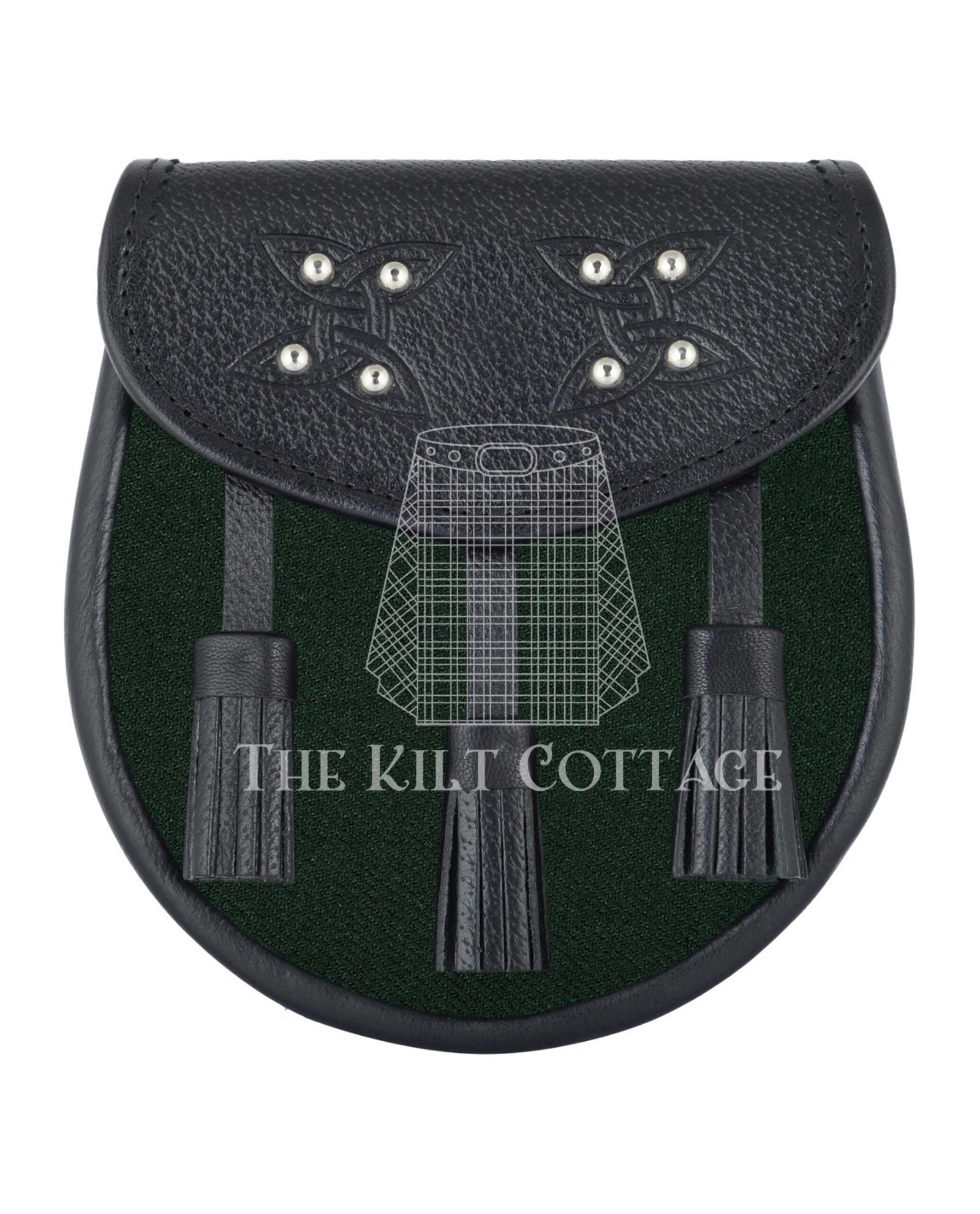 Solid Green Tartan Sporran