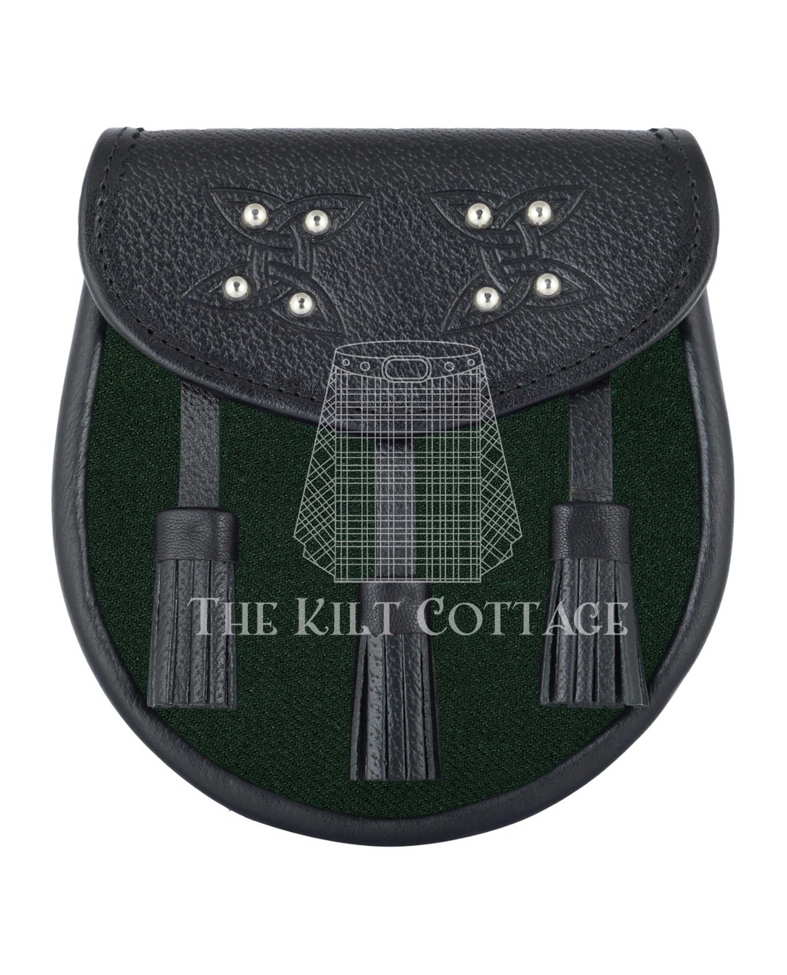 Solid Green Tartan Sporran