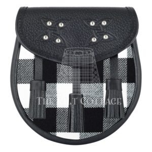 White Black Rob Roy Tartan Sporran