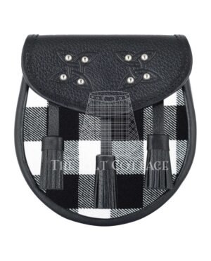 White Black Rob Roy Tartan Sporran