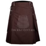 Brown Cotton Utility Kilt