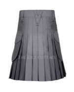 Grey Cotton Utility Kilt