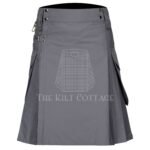 Grey Cotton Utility Kilt