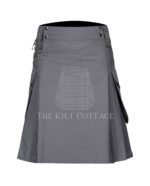 Grey Cotton Utility Kilt