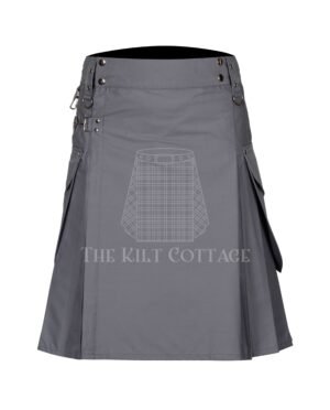 Grey Cotton Utility Kilt