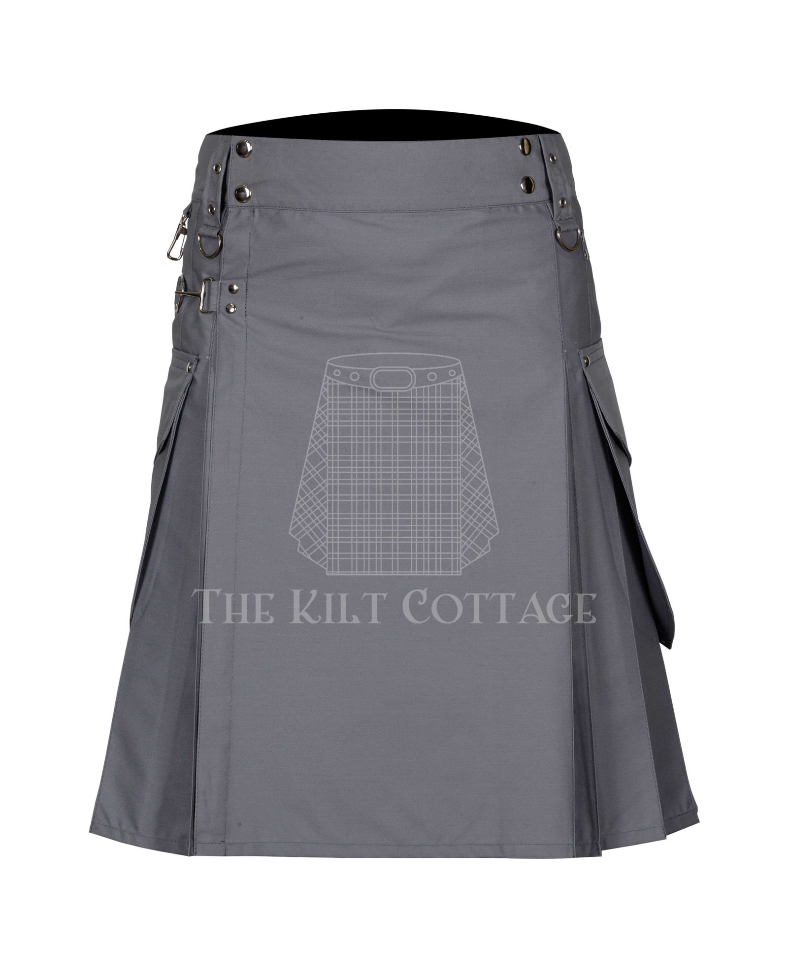 Grey Cotton Utility Kilt Grey Cotton Utility Kilt