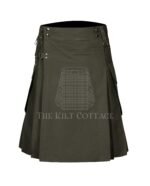 Olive Green Cotton Utility Kilt