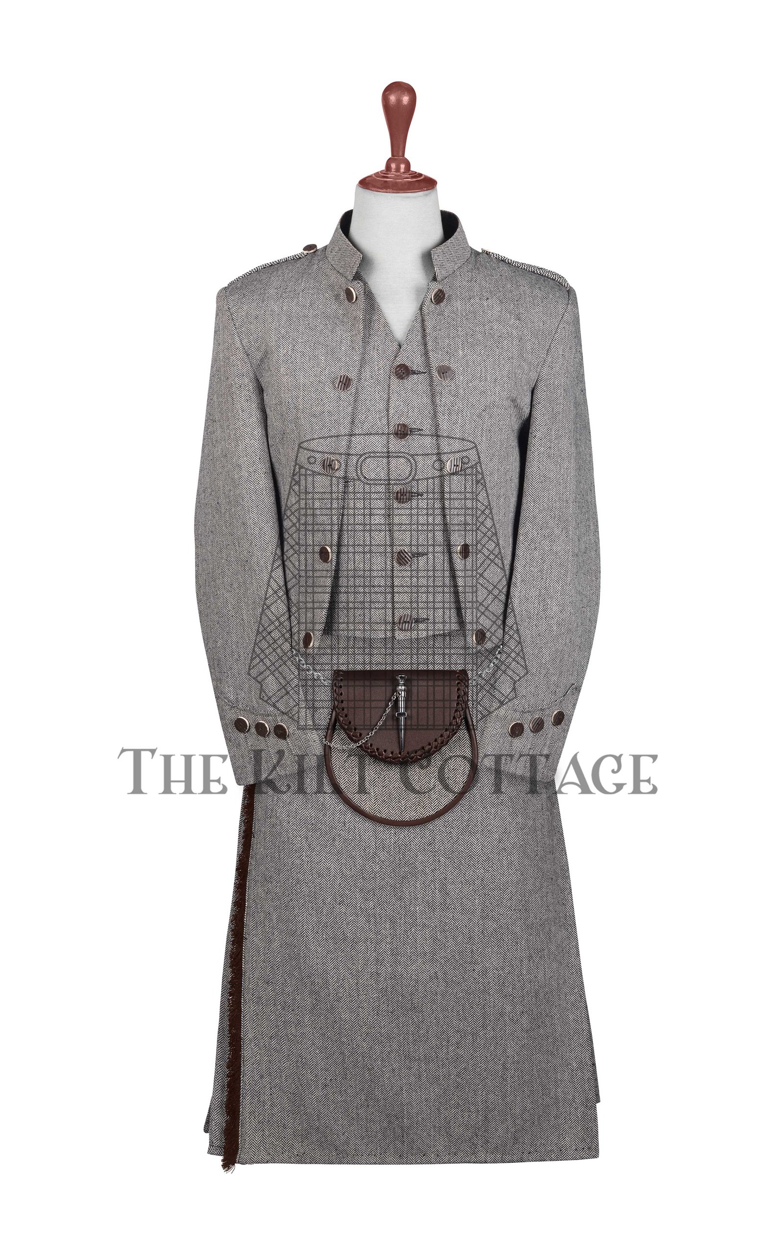 Men's Gray Tweed Scottish Outfit Men's Gray Tweed Scottish Outfit