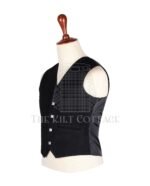 Black Wool Argyll Vest