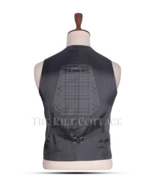Black Wool Argyll Vest