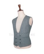 Lovat Blue Tweed Double Breasted Kilt Waistcoat - Image 2