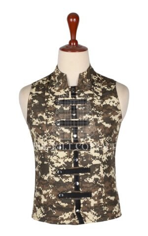 Digital Camo Punk Rock Gothic Vest