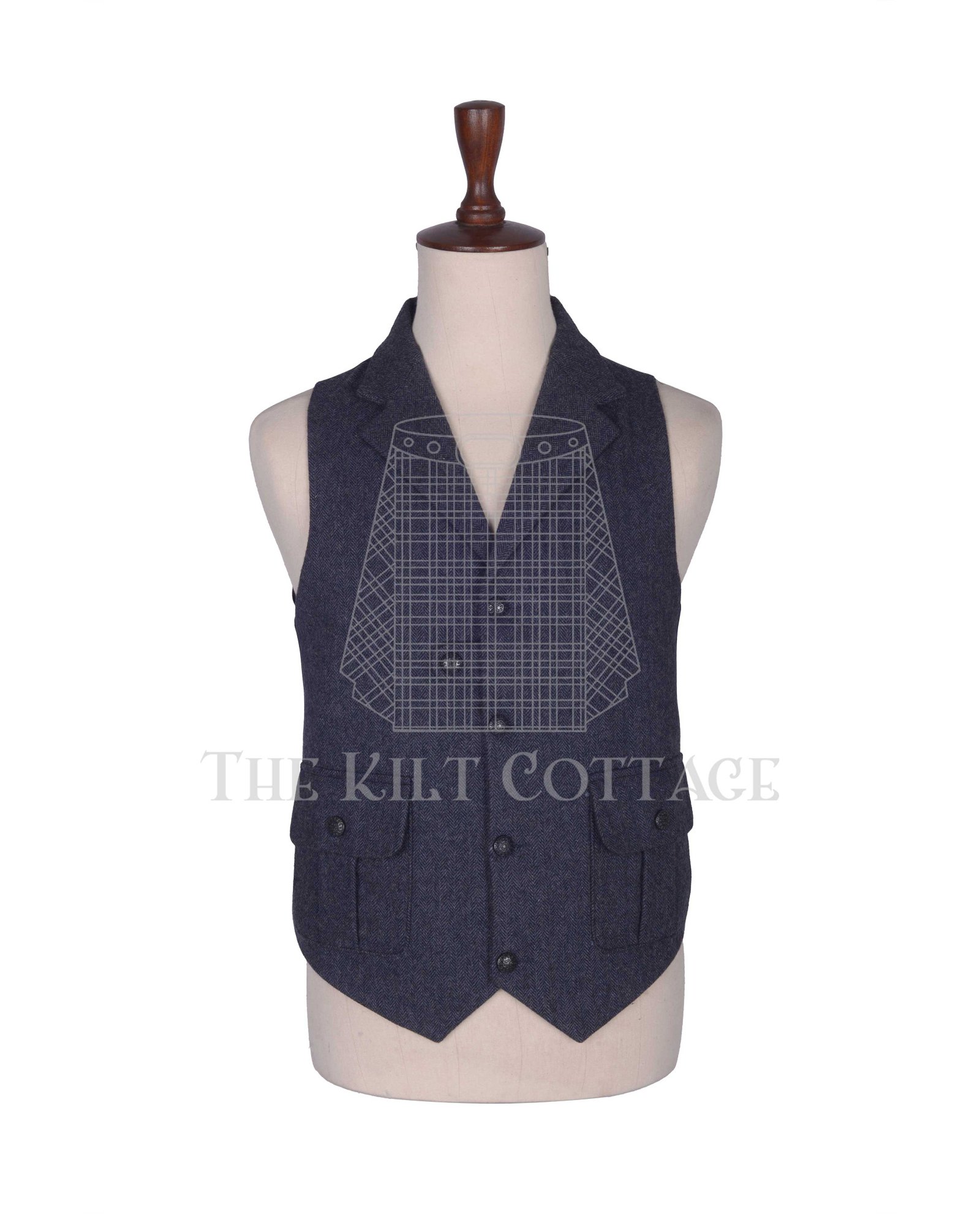 Navy Blue Tweed Waistcoat Navy Blue Tweed Waistcoat