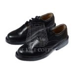 Black Leather Ghillie Brogues Kilt Shoes