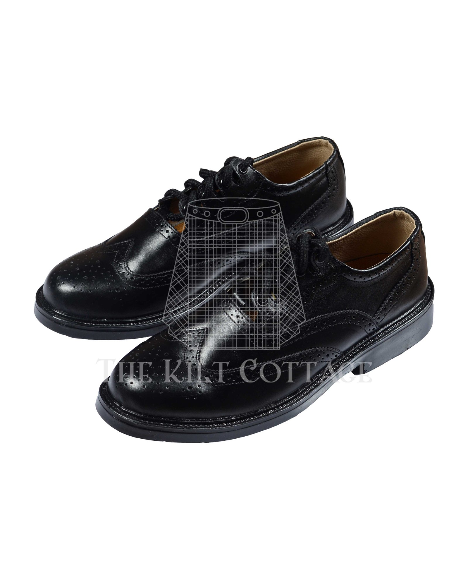 Black Leather Ghillie Brogues Kilt Shoes Black Leather Ghillie Brogues Kilt Shoes