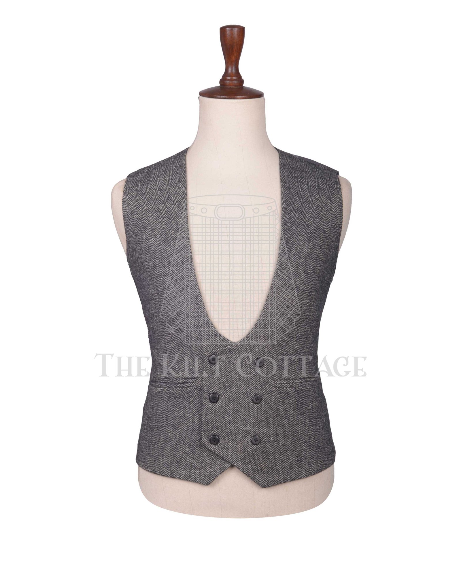 Brown Tweed Double Breasted Kilt Waistcoat Brown Tweed Double Breasted Kilt Waistcoat