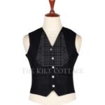 Black Wool Argyll Vest