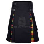 Black Cotton Buchanan Tartan Hybrid Kilt