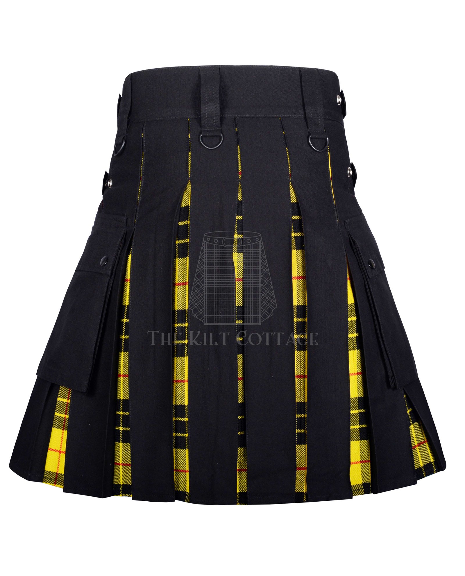 Black Cotton Macleod of Lewis Tartan Hybrid Kilt