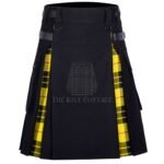 Black Cotton Macleod of Lewis Tartan Hybrid Kilt