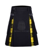 Black Cotton Macleod of Lewis Tartan Hybrid Kilt