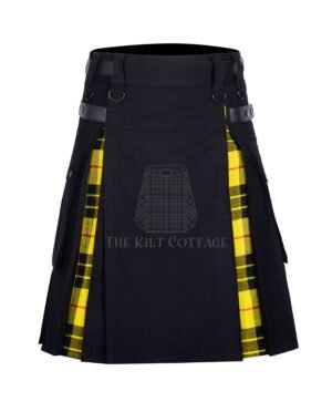 Black Cotton Macleod of Lewis Tartan Hybrid Kilt