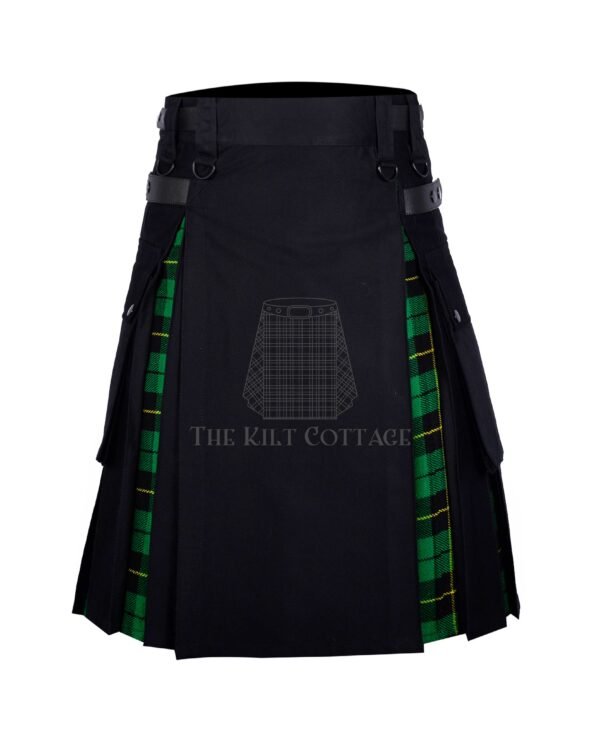 Black Cotton Wallace Hunting Tartan Hybrid Kilt