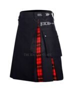 Black Cotton Wallace Tartan Hybrid Kilt