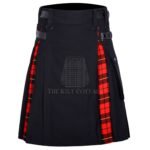 Black Cotton Wallace Tartan Hybrid Kilt