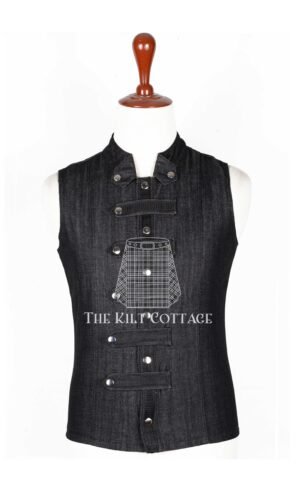 Black Denim Punk Rock Gothic Vest