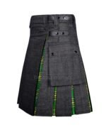 Black Denim Irish Tartan Hybrid Kilt