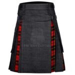 Black Denim Wallace Tartan Hybrid Kilt
