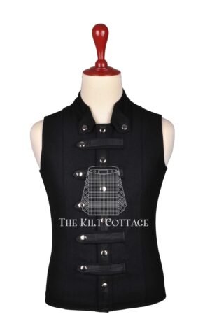 Black Wool Punk Rock Gothic Vest