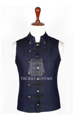 Blue Denim Punk Rock Gothic Vest