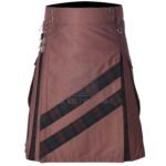 Brown Cotton Brown Watch Tartan Hybrid Kilt