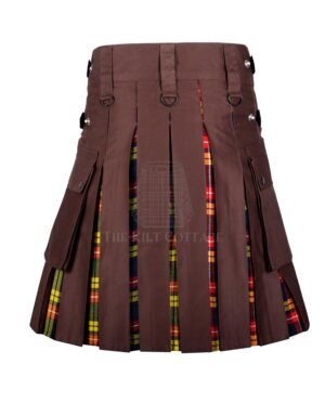 Brown Cotton Buchanan Tartan Hybrid Kilt