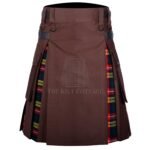 Brown Cotton Buchanan Tartan Hybrid Kilt