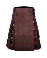 Brown Cotton Buchanan Tartan Hybrid Kilt
