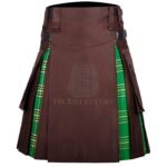 Brown Cotton Irish Tartan Hybrid Kilt