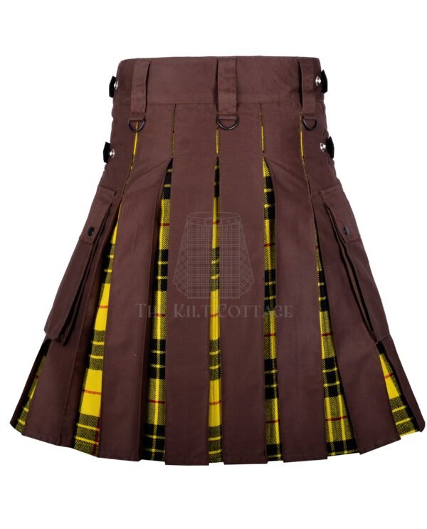 Brown Cotton Macleod of Lewis Tartan Hybrid Kilt