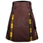 Brown Cotton Macleod of Lewis Tartan Hybrid Kilt