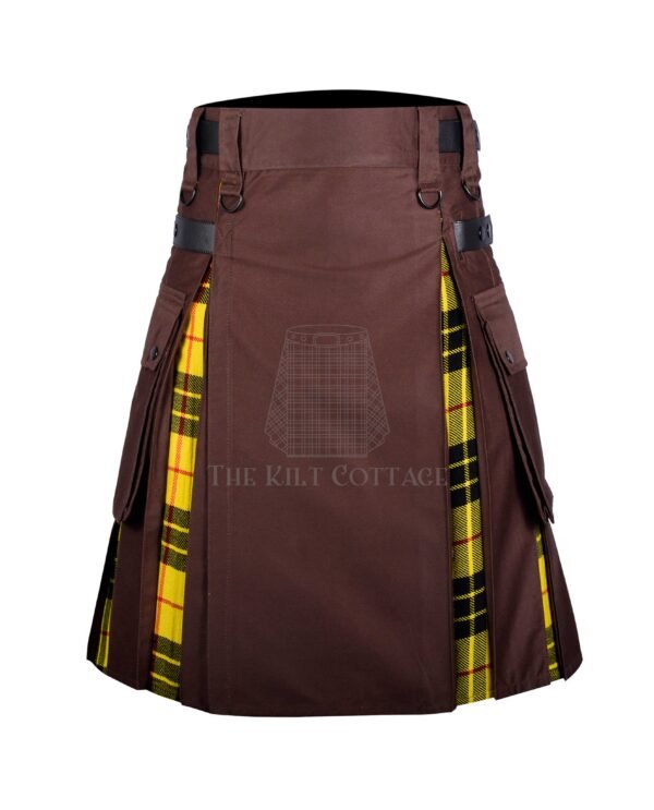 Brown Cotton Macleod of Lewis Tartan Hybrid Kilt