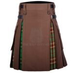 Brown Cotton Tara Tartan Hybrid Kilt
