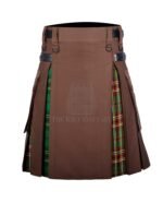 Brown Cotton Tara Tartan Hybrid Kilt