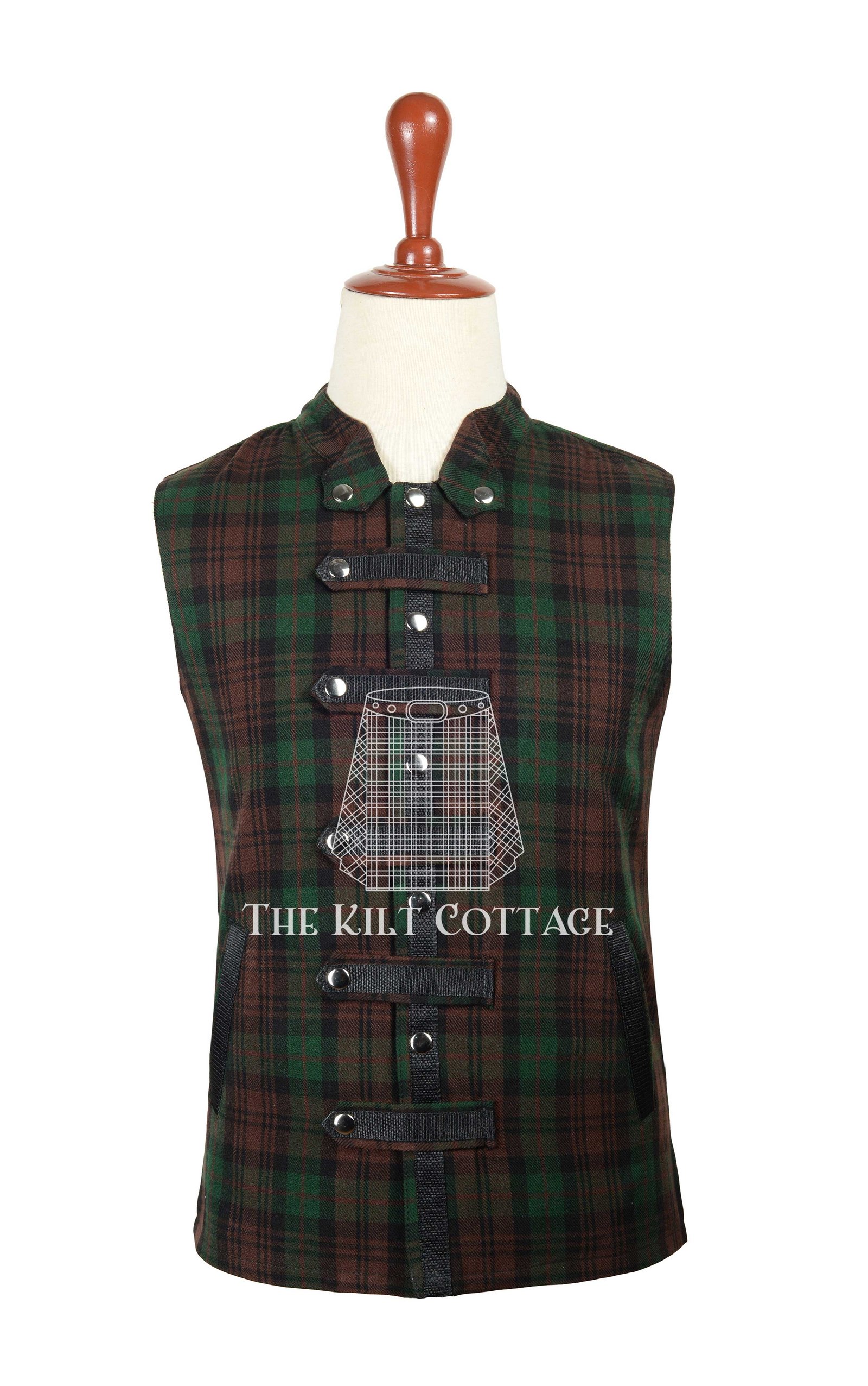 Brown Watch Punk Rock Gothic Vest Brown Watch Punk Rock Gothic Vest