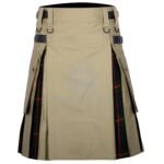 Khaki Cotton Gunn Tartan Hybrid Kilt