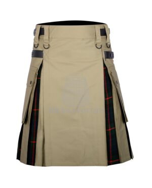 Khaki Cotton Gunn Tartan Hybrid Kilt
