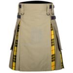 Khaki Cotton Macleod of Lewis Tartan Hybrid Kilt