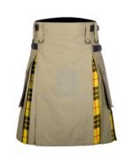 Khaki Cotton Macleod of Lewis Tartan Hybrid Kilt
