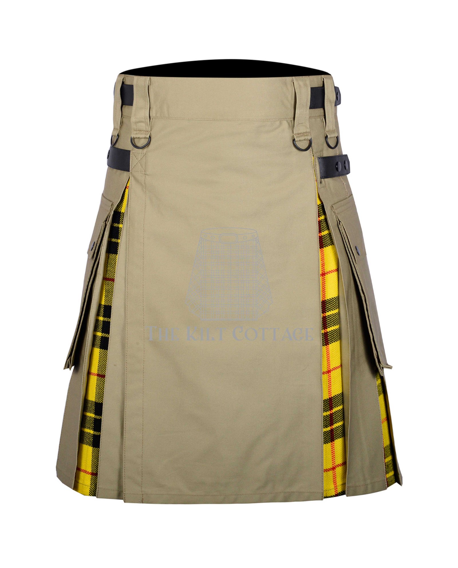 Khaki Cotton Macleod of Lewis Tartan Hybrid Kilt Khaki Cotton Macleod of Lewis Tartan Hybrid Kilt
